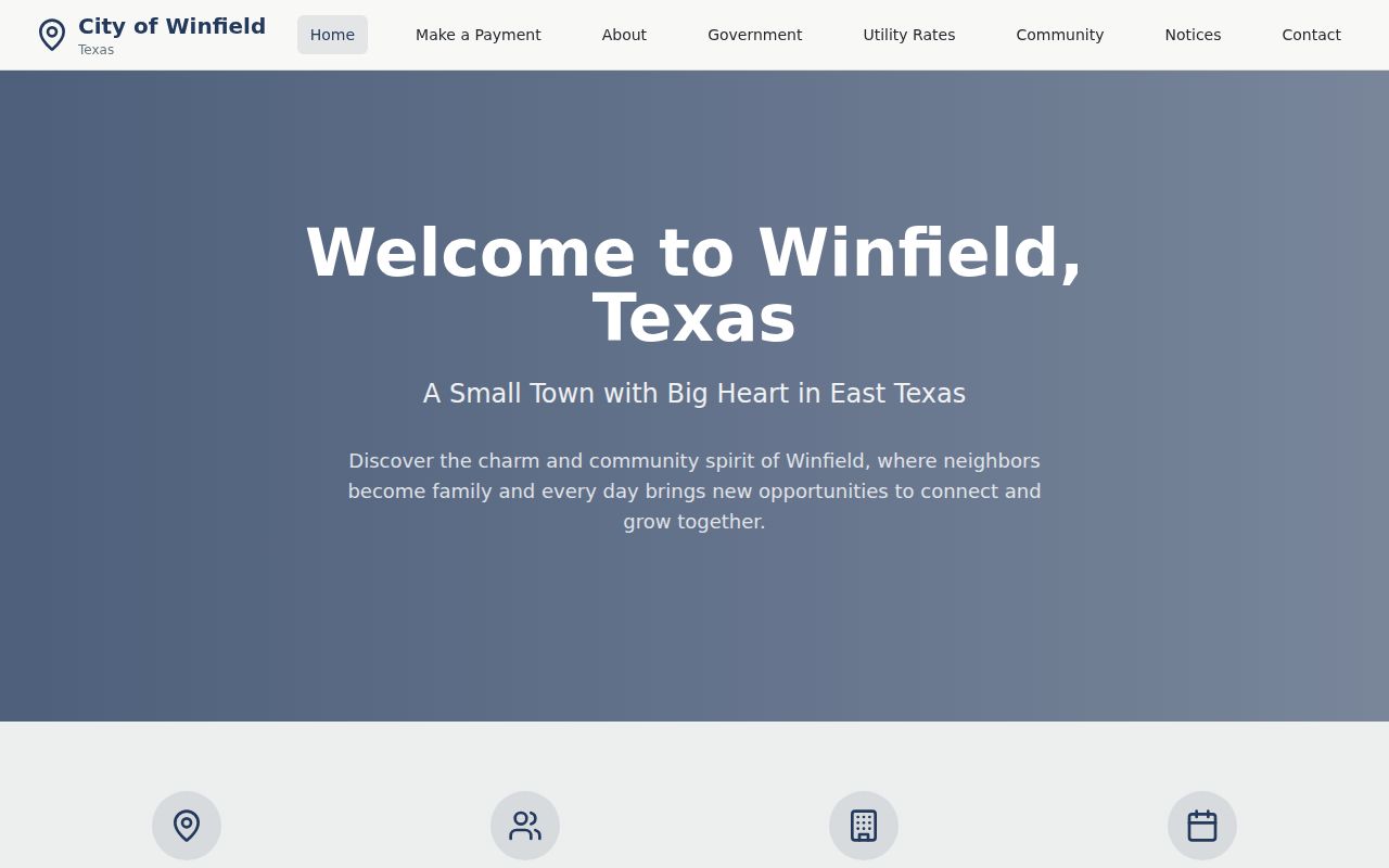 Winfield city website and municipal-government landing page
