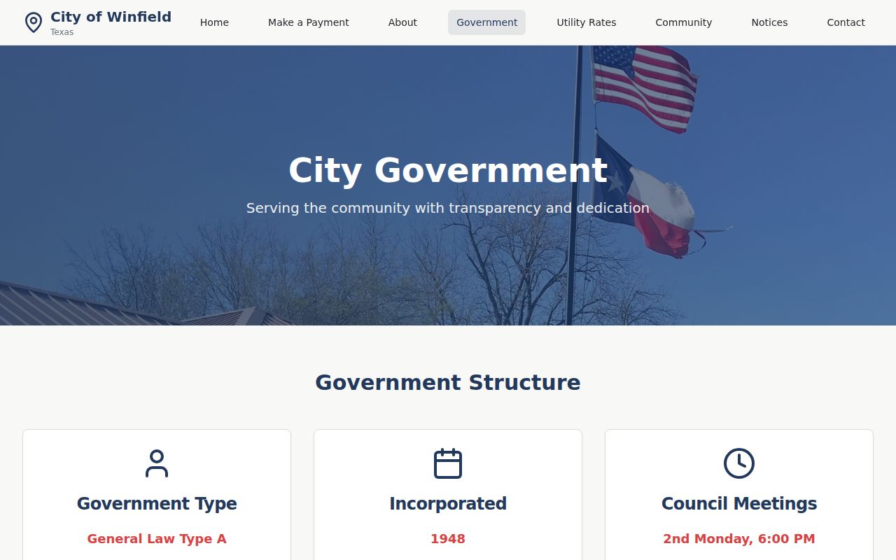 Winfield public-records and government information page